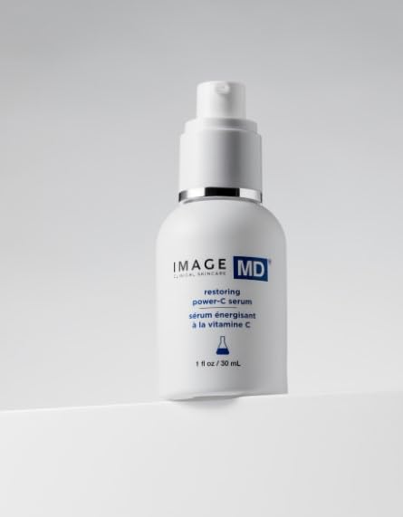 IMAGE Skincare, IMAGE MD Restoring Power-C Serum, 20% Vitamin C, Ferulic Acid Facial Serum to Reduce Pigmentation, Firm, Brighten Skin