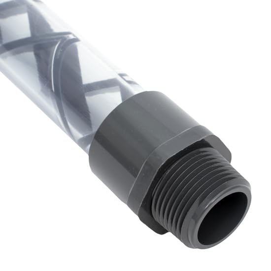 Koflo 1-40C-4-12-2 Clear PVC Schedule 40 Pipe Mixer; 1" NPT(M), 12 Elements