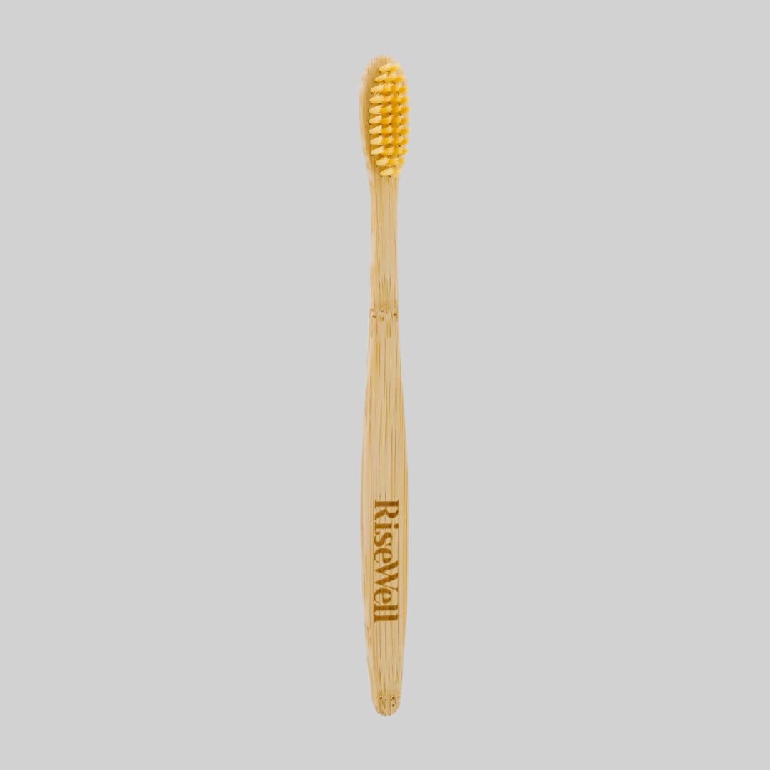 RiseWell Soft Bamboo Toothbrush – Soft Brush for All Ages, BPA-Free, Sustainable, Natural Bamboo Handle, Gentle on Gums, Made by Dentist Toothbrush