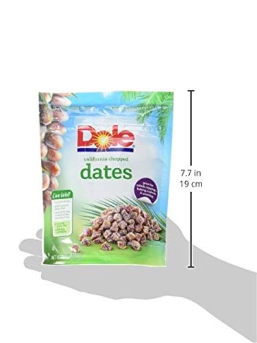 Dole California Chopped Dates, Dried Fruit, Gluten Free Snack, 8 Oz Bag