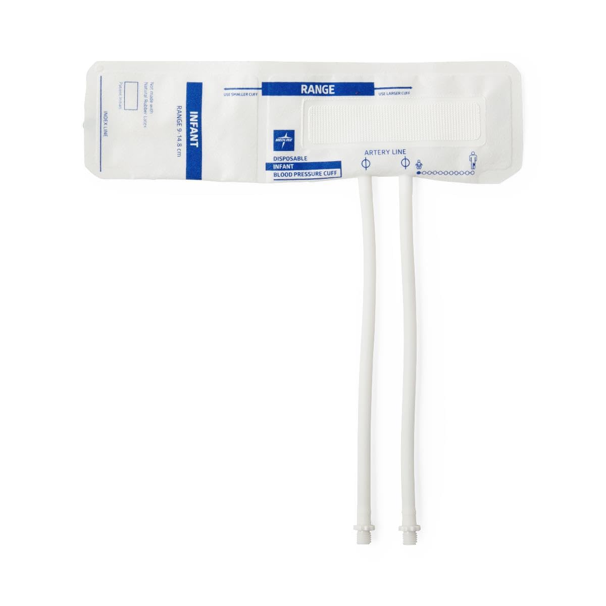 Disposable Soft Cloth 2-Tube Blood Pressure Cuff with Screw Connector, Infant,5,Bag,MDS9920DM