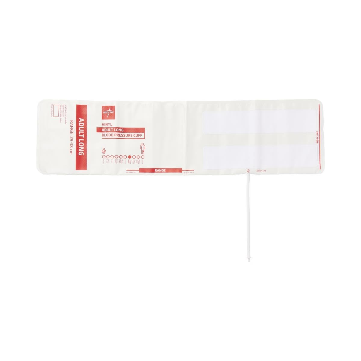 Disposable Vinyl 1-Tube BP Cuff with Bayonet Connector, Adult Long,5,Box,MDS9723HPLV