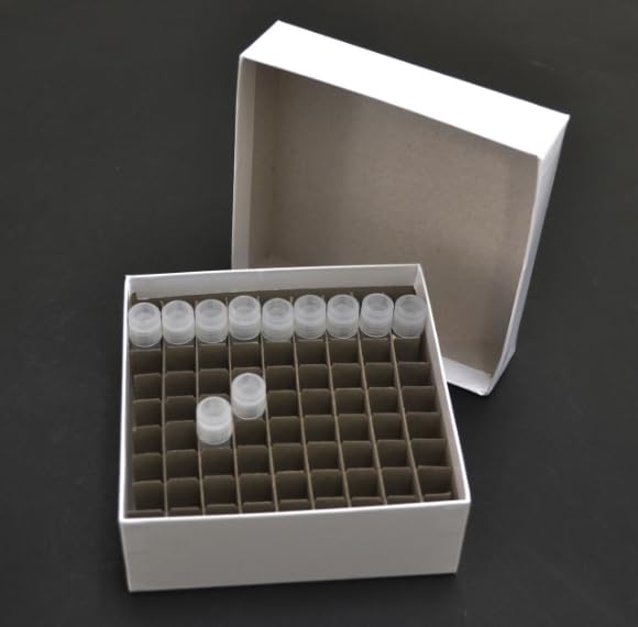 SB2CC-81-THO Cardboard Freezer Boxes with 81-Place Cell Divider, 2", Pack of 50