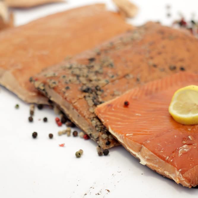 Alaska Smokehouse Trio of Smoked Salmon/Pepper Garlic/Sockeye Gift Set 4 ounce each