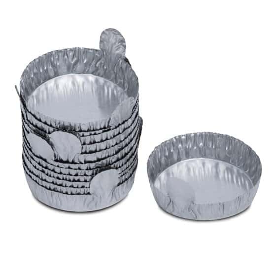 Cole-Parmer 57 mm Aluminum Crimpled-Walled Weighing Dishes with Tab, 60 ml, 1000/Cs
