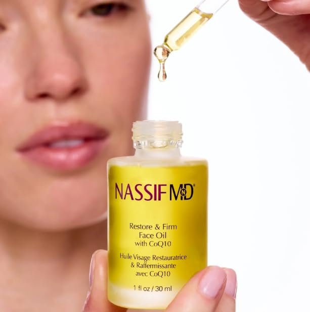 NASSIFMD Restore & Firm Face Oil with CoQ10 – Clinically Tested Treatment Oil to Restore Skin Quality and Visibly Improve Firmness, Smooth Fine Lines & Enhance Radiance