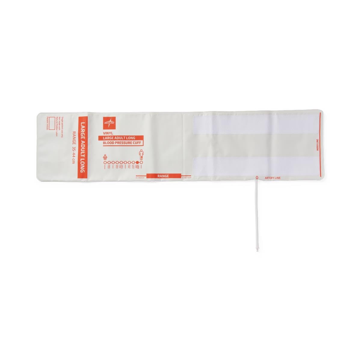 Disposable Vinyl 1-Tube BP Cuff with Bayonet Connector, Large Adult Long,5,Box,MDS9724HPLV