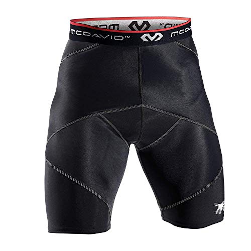 McDavid Compression Shorts, Thick Supportive Gym Shorts for Muscle Recovery. Cross Compression Short for Fitness. Black Short