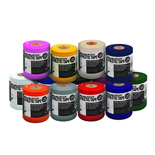 MUELLER Sports Medicine MTape Rolls, Quality Athletic Tape, Easy to Tear for Fast & Effective Taping, 1.5" x 10 Yards Per Roll, 2 Rolls, Royal Blue