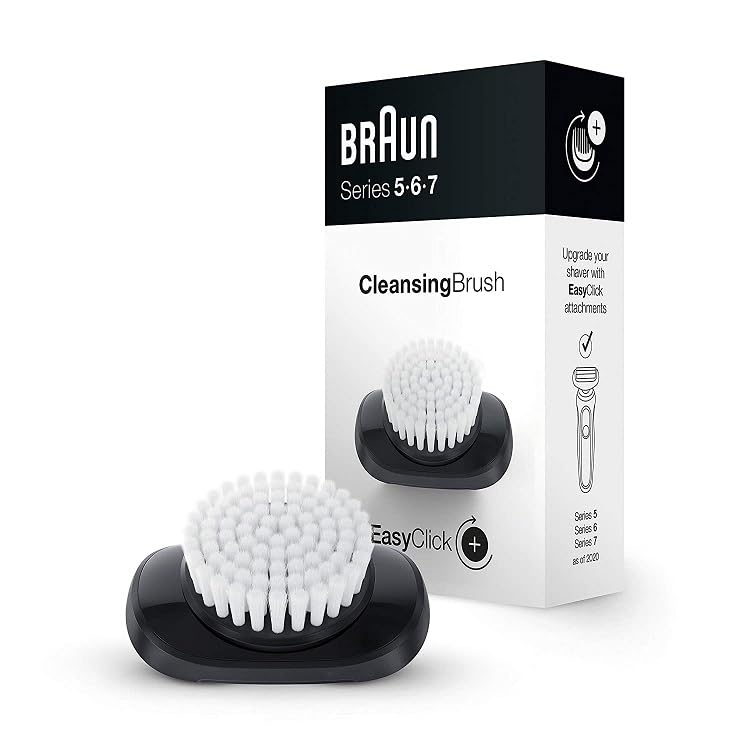 Braun EasyClick Cleansing Brush Attachment for New Generation Series 5, 6 and 7 Electric Shavers models 5018s, 5020s, 5035s, 5049cs, 6020s, 6040cs, 6072cc, 6075cc, 6090cc, 7020s, 7025s, 7027cs