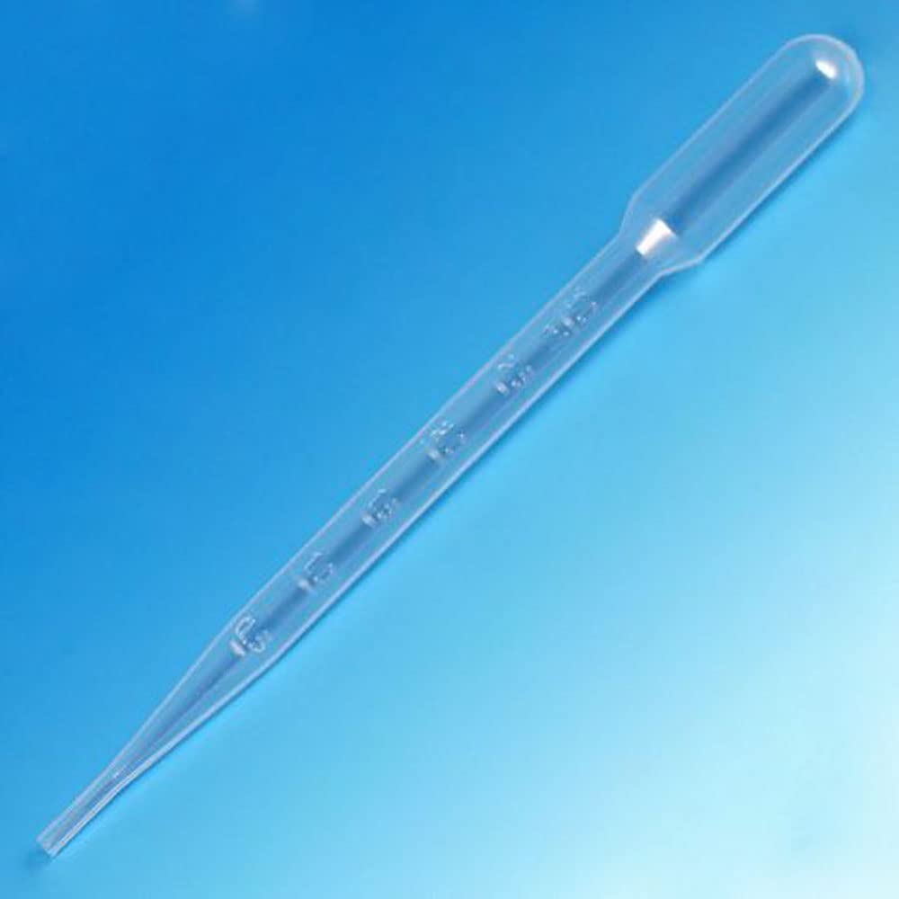 Globe Scientific 137040-500 LDPE Graduated Transfer Pipet for Blood Bank, Non-Sterile, 1.8mL Bulb Draw, 5.0mL Capacity, 155mm Length, Pack of 500