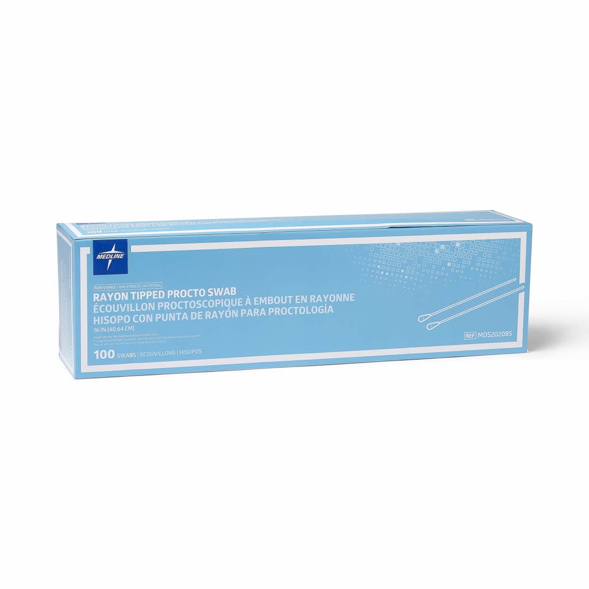 Medline Non-Sterile Proctoscopic Swabstick with Rayon Tip, Ideal for Medical Examinations, 16", Case of 500
