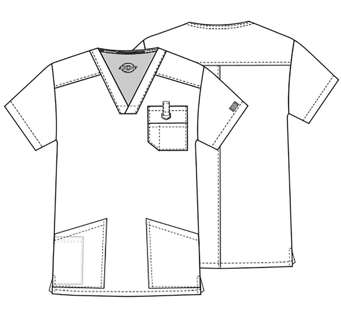 Dickies mens EDS Signature V-Neck Scrub Top Grey X-Large