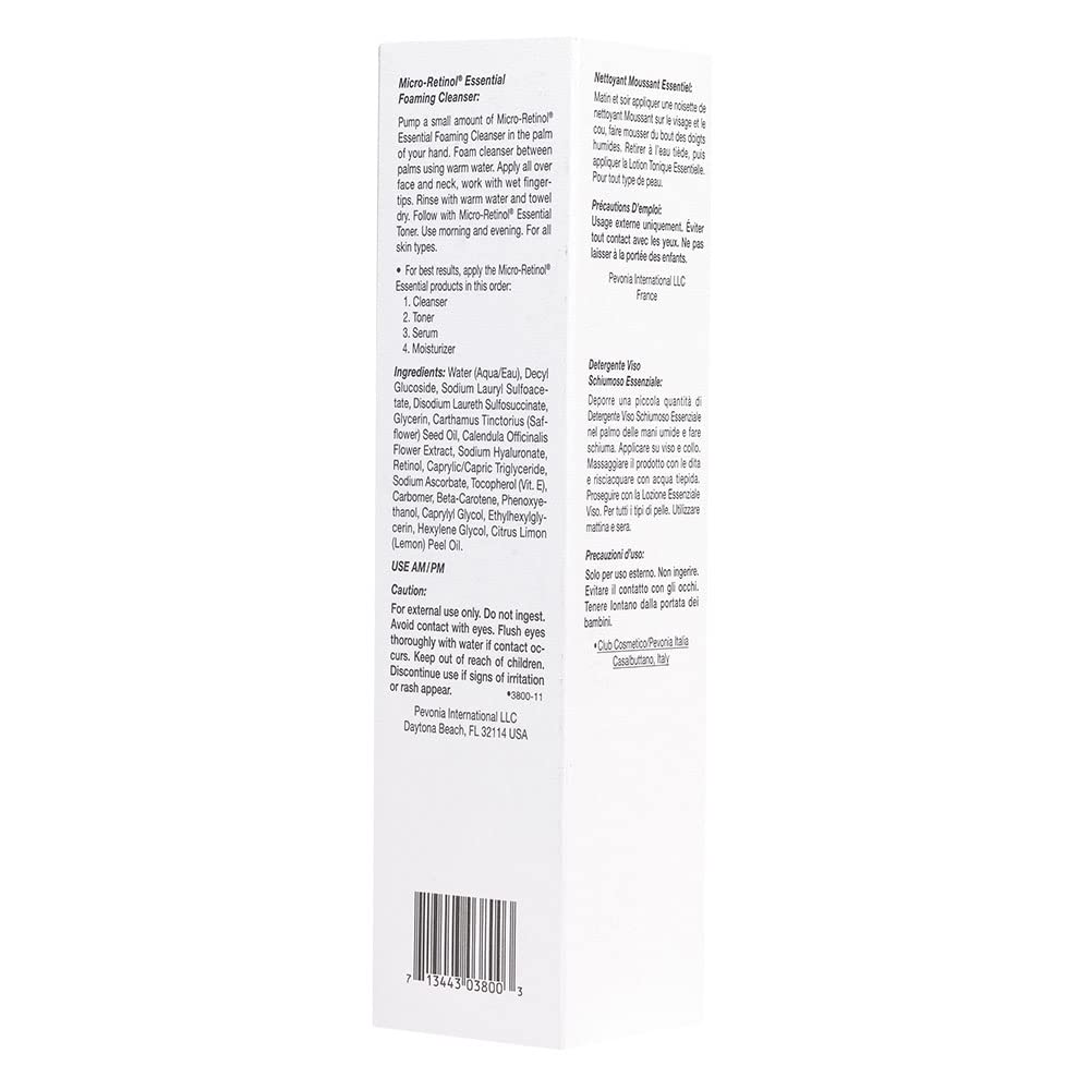 Pevonia Micro-Retinol Essential Foaming Cleanser, 4 Fl Oz