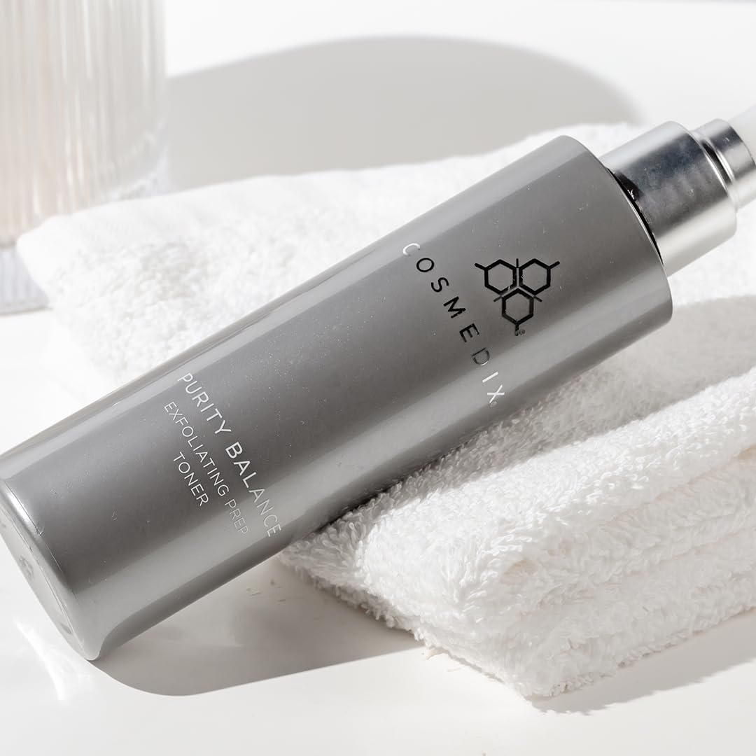 COSMEDIX Purity Balance Exfoliating Prep Face Toner - Hydrating Facial Toner for Acne-Prone Skin, Fine Lines & Wrinkles - Deep Cleansing Skin Care for Brighter & Fresh-Looking Skin, Gluten Free