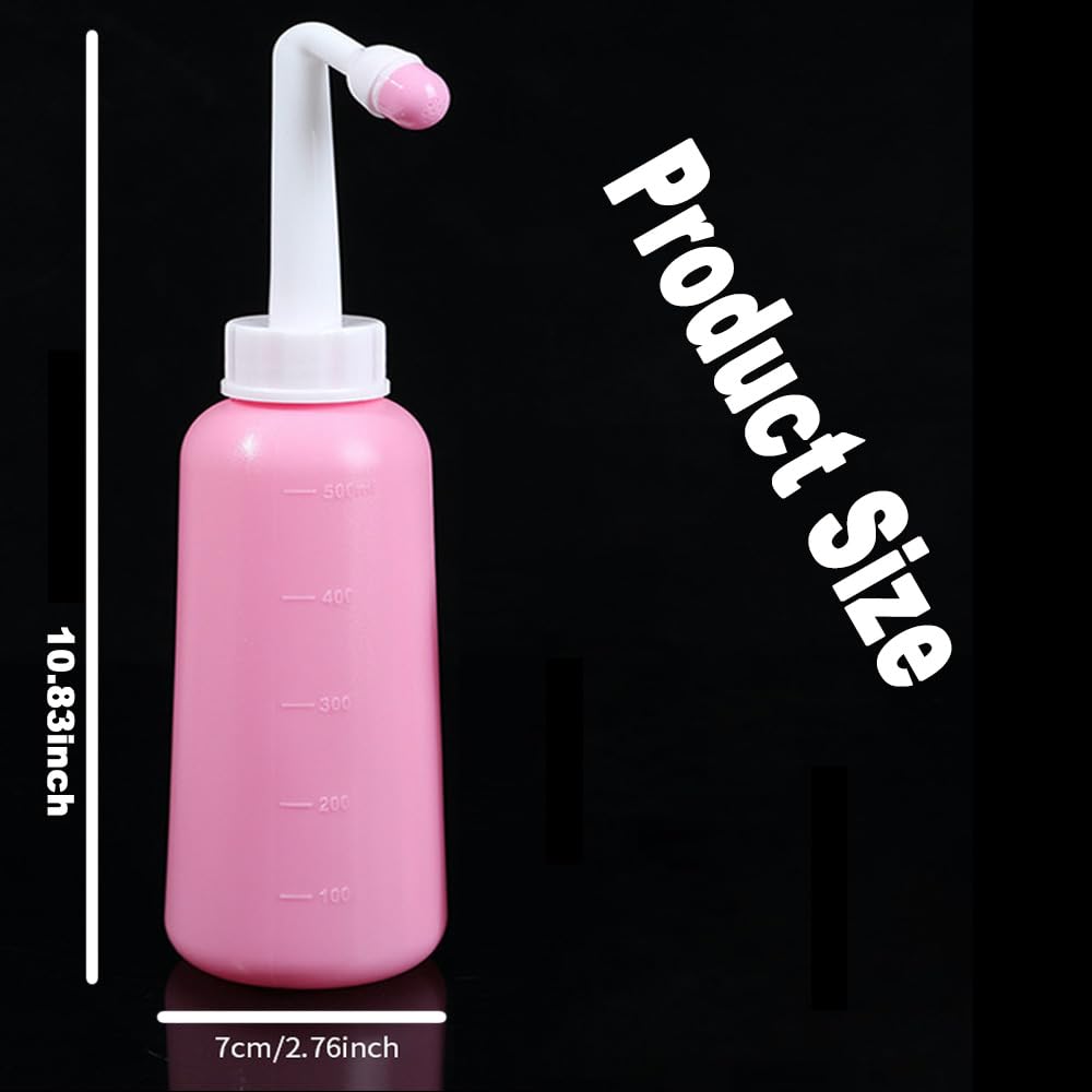500ml/17oz Internal Cleaning External Cleaning Premium Peri Bottle for Postpartum Care Upside Down Peri Bottle, Portable Bidet for Perineal Recovery and Cleansing Birth Pink