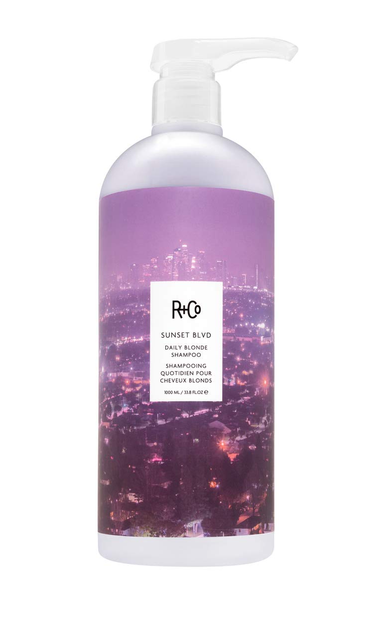R+Co Sunset Blvd Daily Blonde Shampoo | Daily Brightening + Combats Brassiness + Hydrating | Vegan + Cruelty-Free | 1 Liter