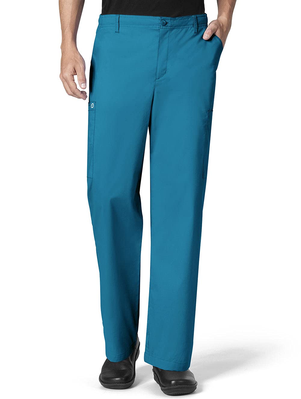 WonderWink Men's Cargo Pant, teal blue, Large