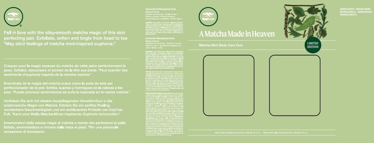 Tea Tree Matcha Mint Body Care Duo, Body Scrub + Body Butter, For All Skin Types, Especially Dry Skin