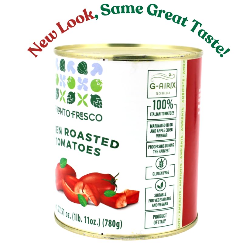 G Greci Semi-Dried Tomatoes in Oil – Authentic Italian Soft Sun-Dried, Oven-Roasted and Preserved in Sunflower Oil, 27.5 oz (780 g), Gourmet Pronto Fresco Line, Product of Italy