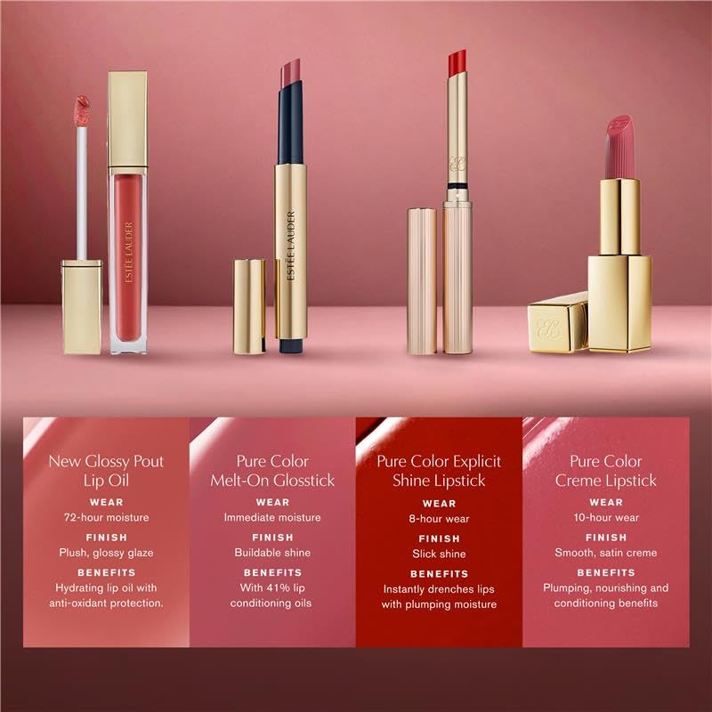 Estée Lauder Glossy Pout Lip Oil | Plumping & Moisturizing with a Sheer Tint | Includes Hyaluronic Acid + Vitamin E