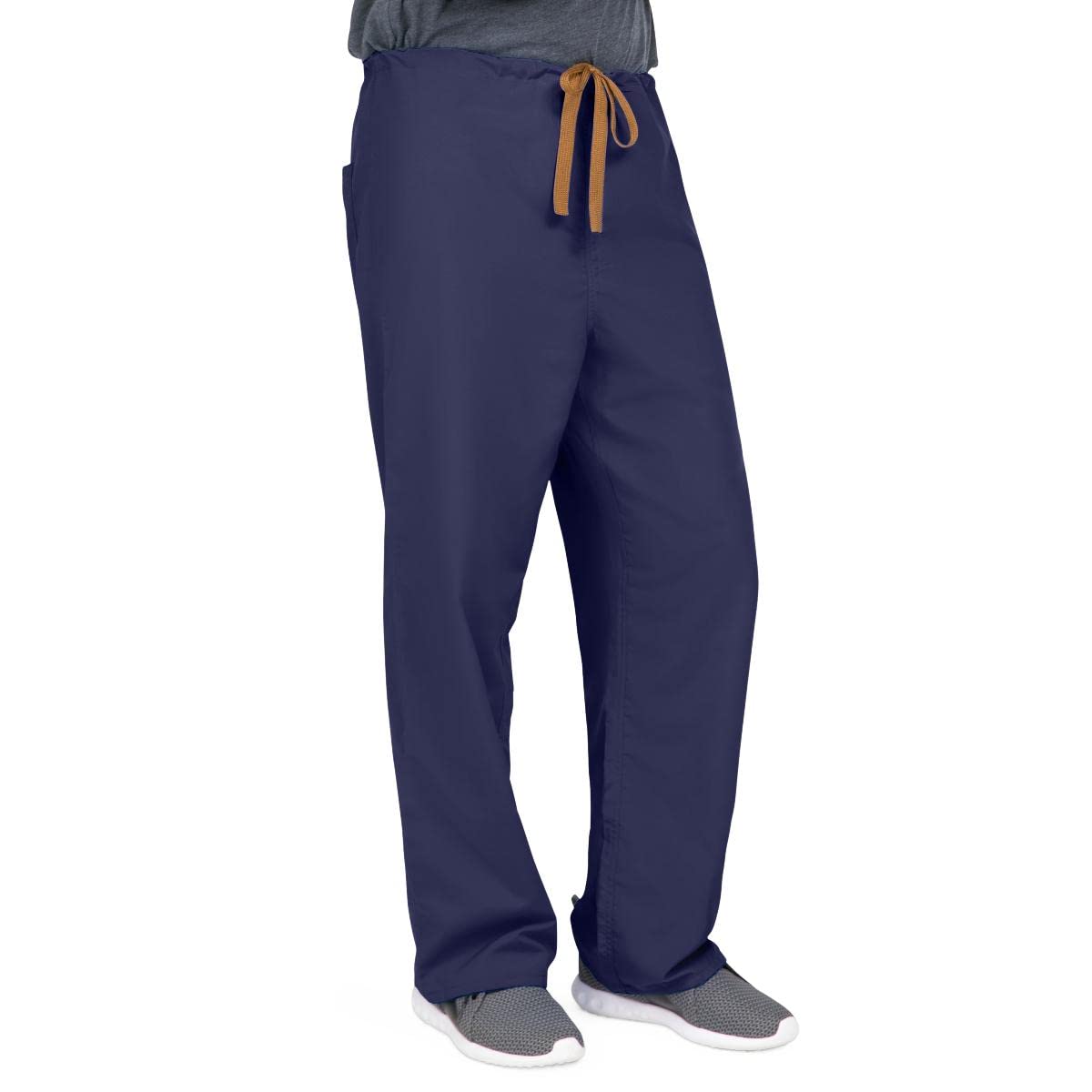 Medline PerforMAX Unisex Reversible Front-Drawstring Scrub Pants, Navy, Size Small, Regular Inseam