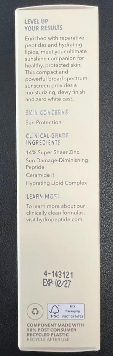 HydroPeptide Sun Slick SPF 50 Mineral Sunscreen Stick with Reparative Peptides, 0.52 Ounce (15g)