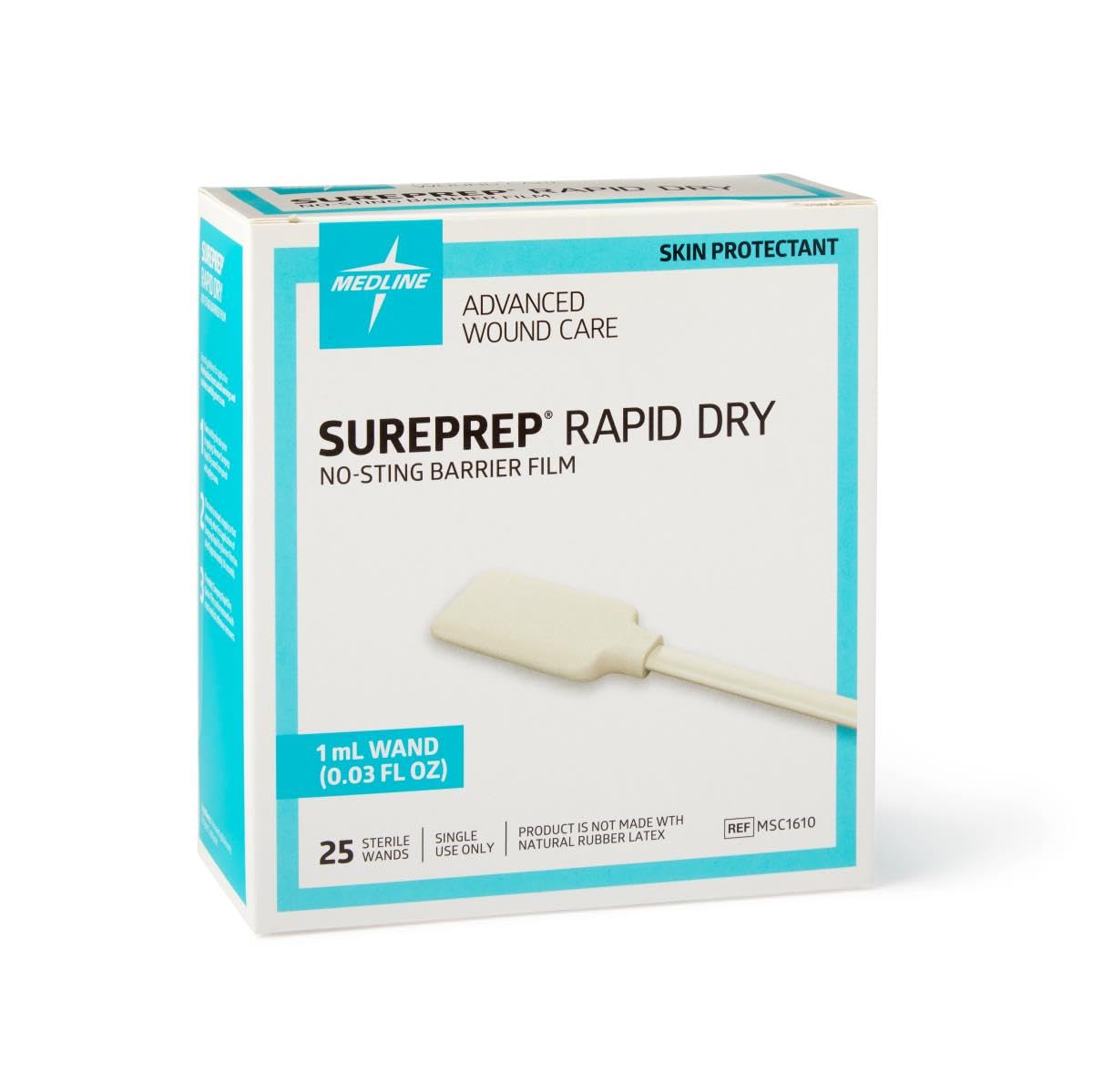 SurePrep Rapid-Dry No-Sting Barrier Film, 1 mL Wand,100,Case,MSC1610