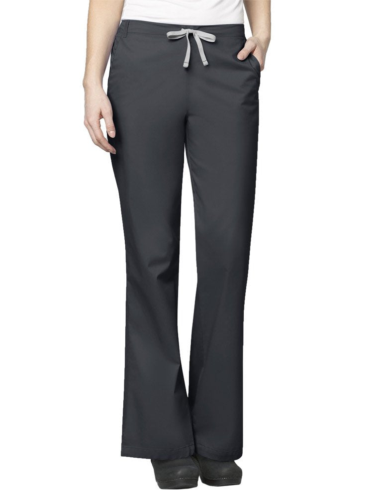 WonderWink Women's Wonderwork Flare Leg Scrub Pant, Pewter, X-Small/Petite