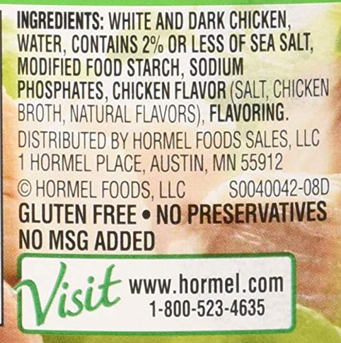 Hormel White & Dark Chicken in Water 95% Fat Free, 10 Ounce, Pack of 12