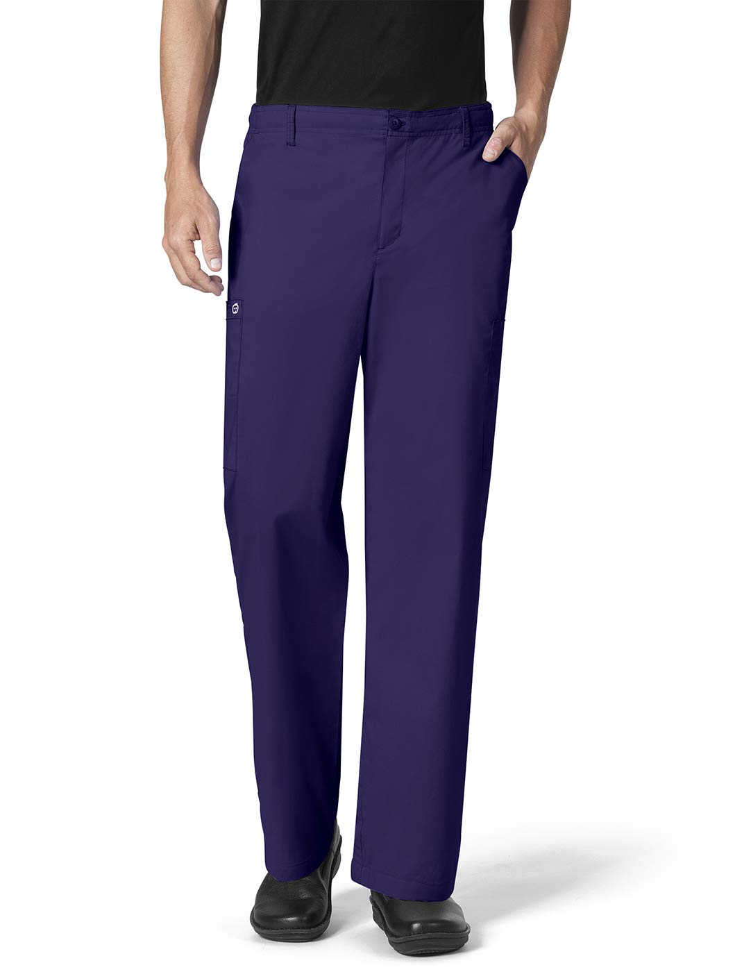WonderWink Men's Cargo Pant, grape, Large Short