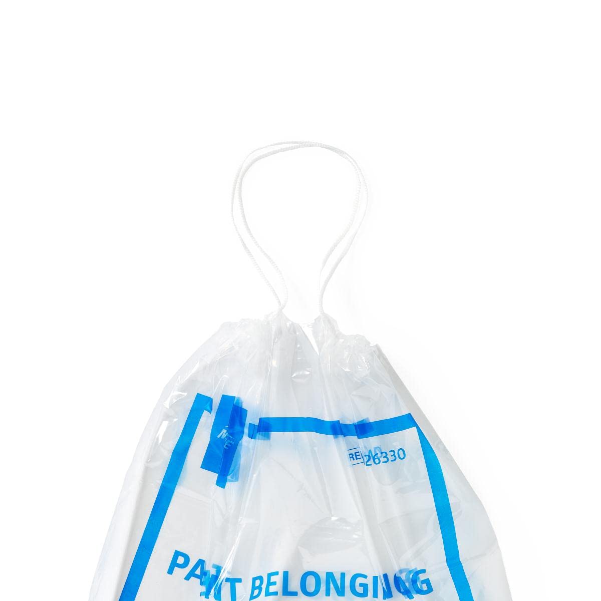 Medline Patient Belongings Bag with Drawstring, Clear, 18" x 20" Size