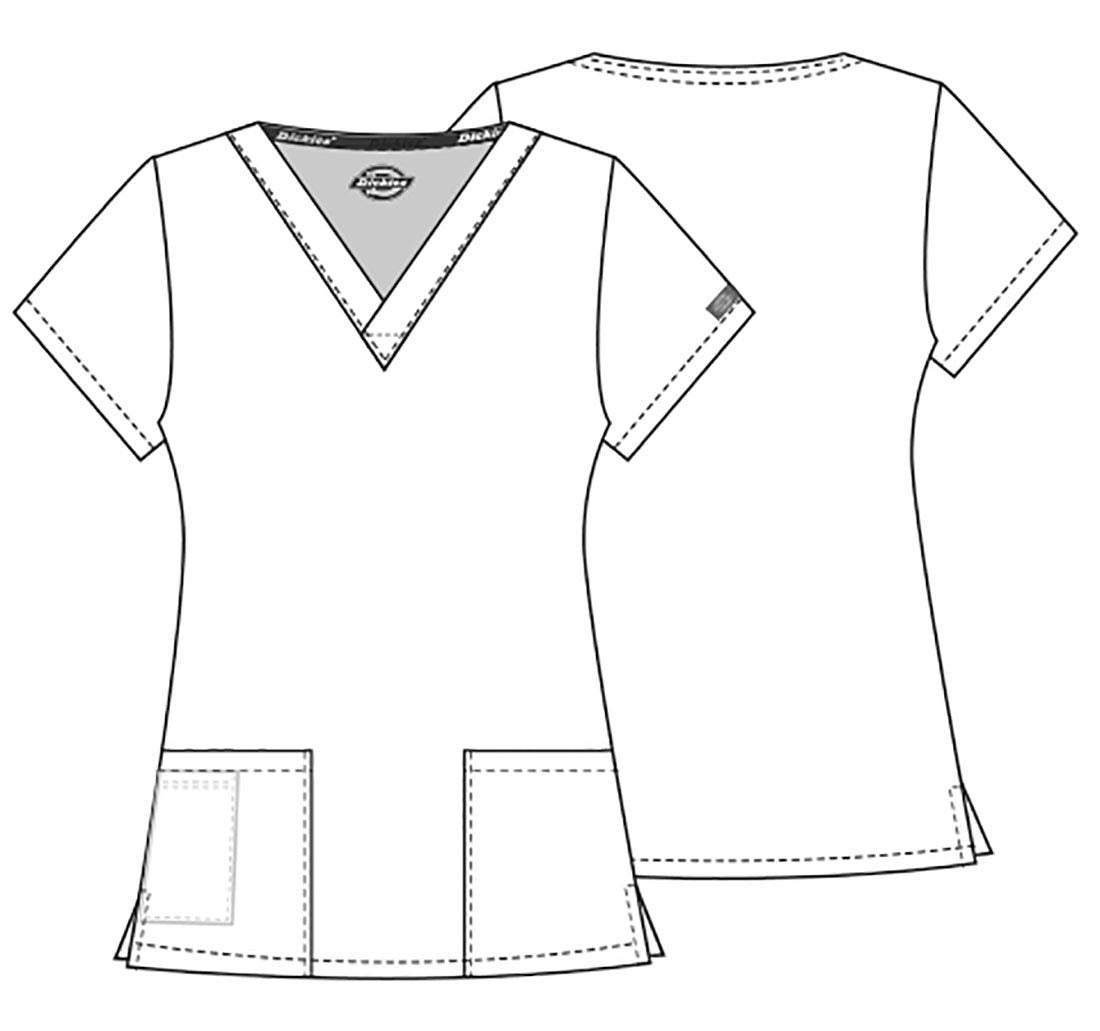 Dickies EDS Signature Scrubs for Women and Scrubs for Men, Unisex One Pocket V-Neck Top in Soft Brushed Poplin 83706