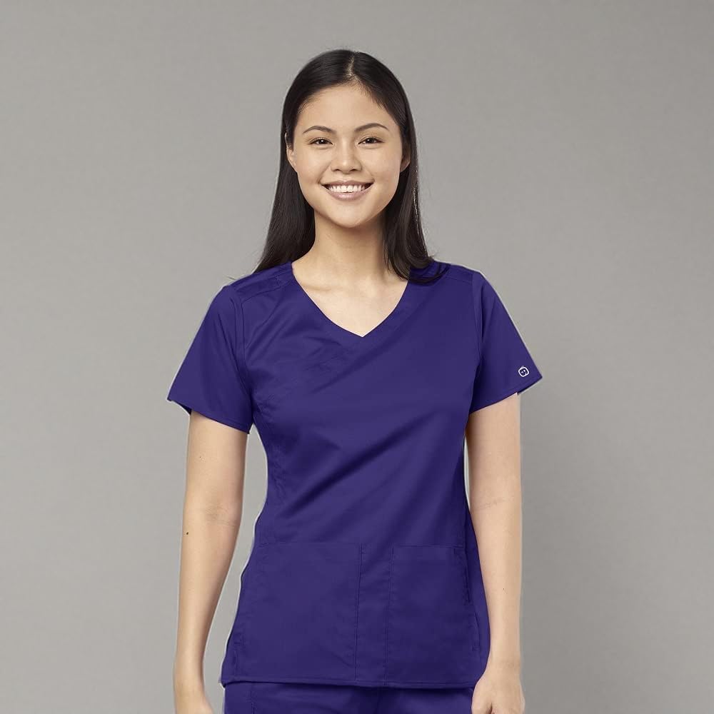 WINK Women's 4-Pocket Mock Wrap Top