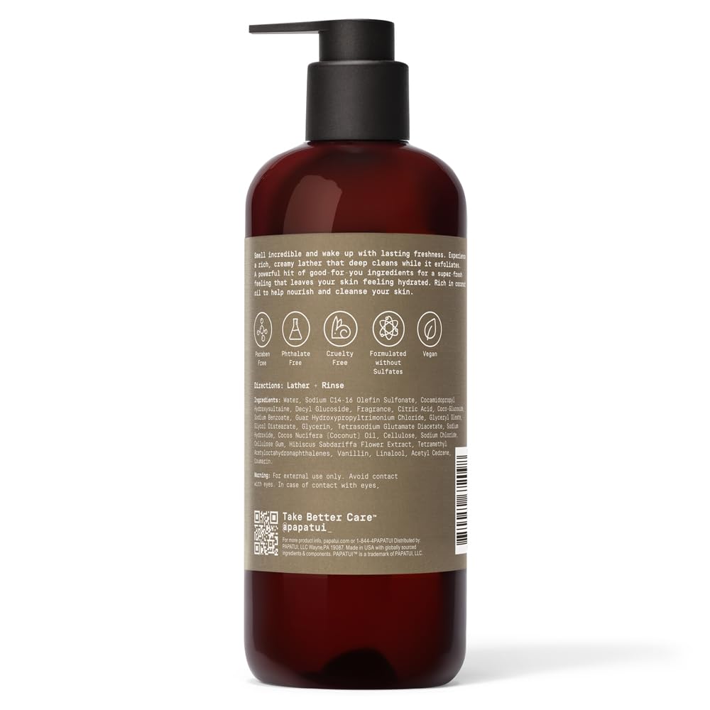 PAPATUI by Dwayne Johnson Refreshing Body Wash for Men | Exfoliating, Hydrating & Made with Coconut Oil | Vanilla Shea | 28 oz (Pack of 3)