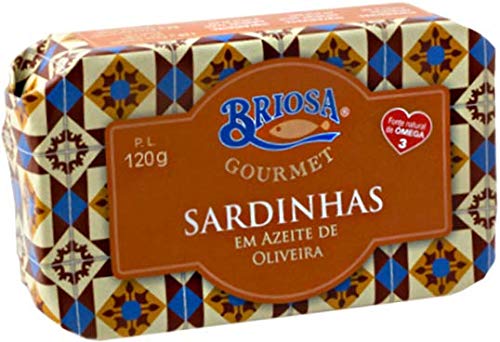 Briosa Gourmet Sardines in Olive oil - Tinned and packaged by Hand - Rich in Omega-3 - 5 tins x 120 g | Portugal