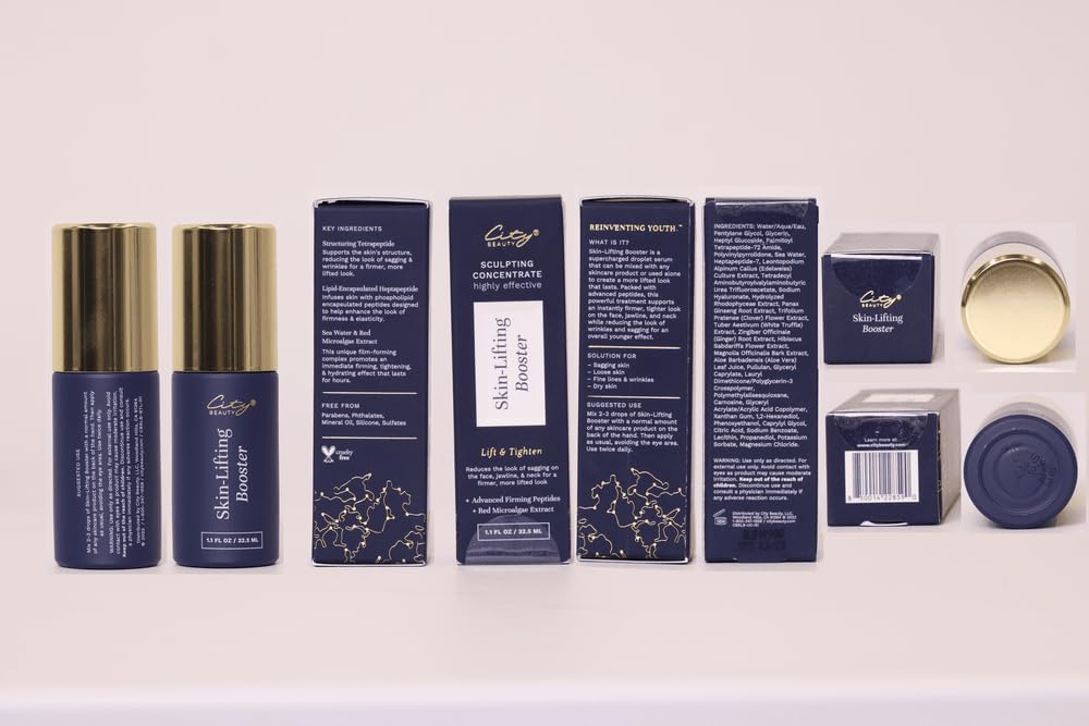 City Beauty Skin-Lifting Booster - Anti-Aging Booster Serum for Face - Lift & Tighten - Sagging Skin Solution with Peptides - Visibly Smooth Fine Lines & Wrinkles - Cruelty-Free, Clean Skin Care