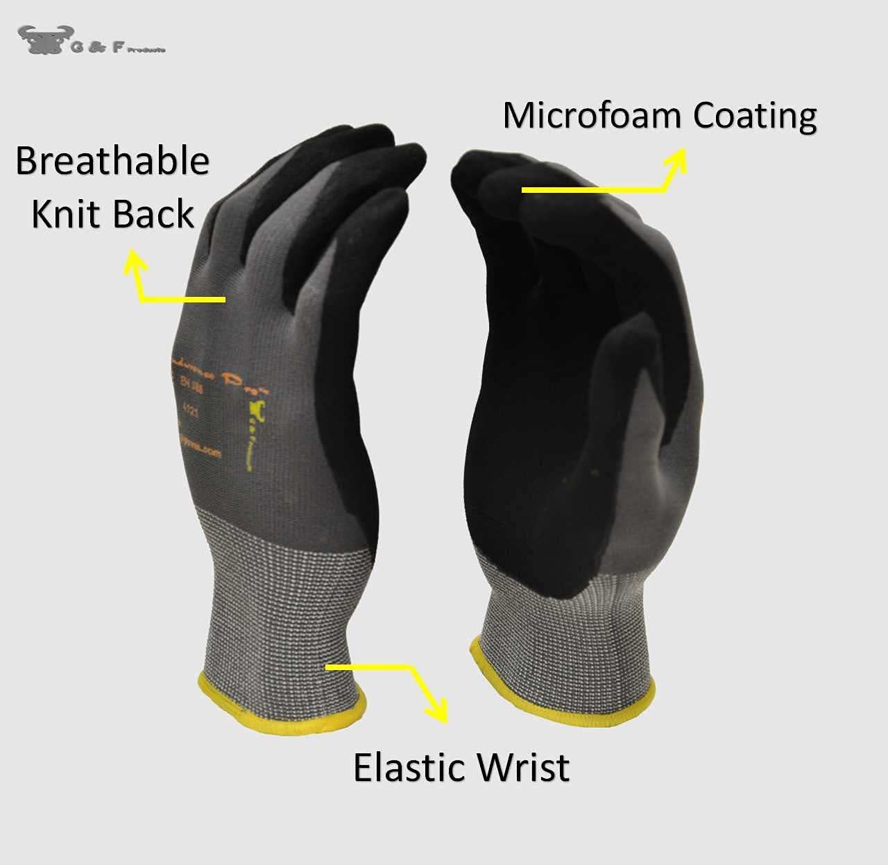 ATG / Maxiflex PIP Large Ultimate by ATG Black Latex Palm And Finger Coated Work Gloves With Nylon Liner And Continuous Knit Wrist (34-874 Large)
