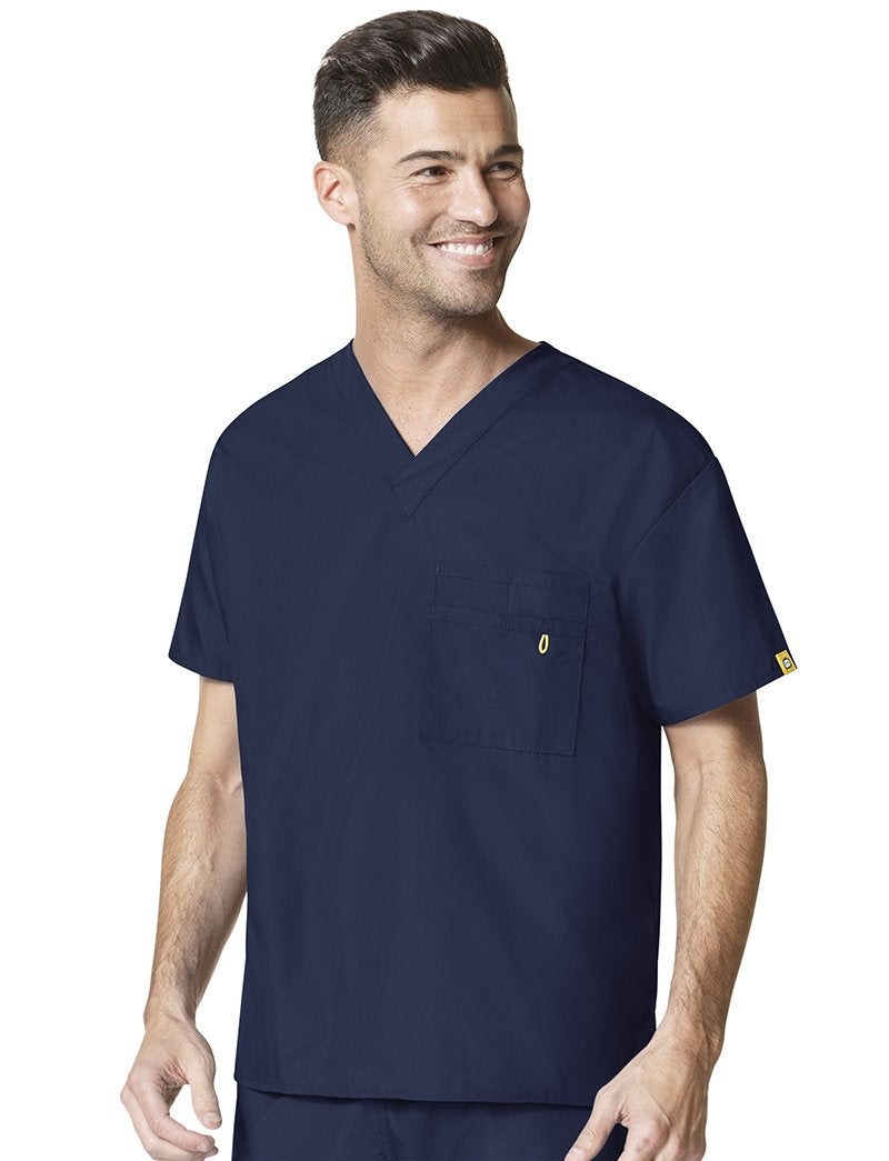 WonderWink unisex-adult Big The Alpha Unisex V-Neck Scrub Top, Navy, 3X-Large