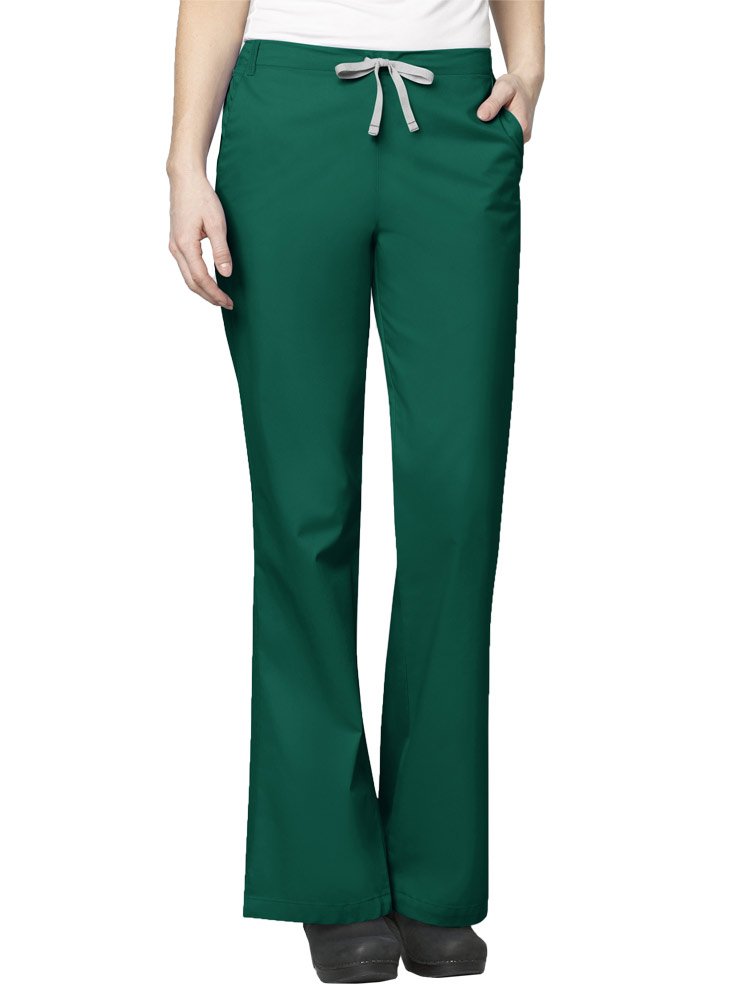WonderWink Women's Wonderwork Flare Leg Scrub Pant, Hunter, Medium