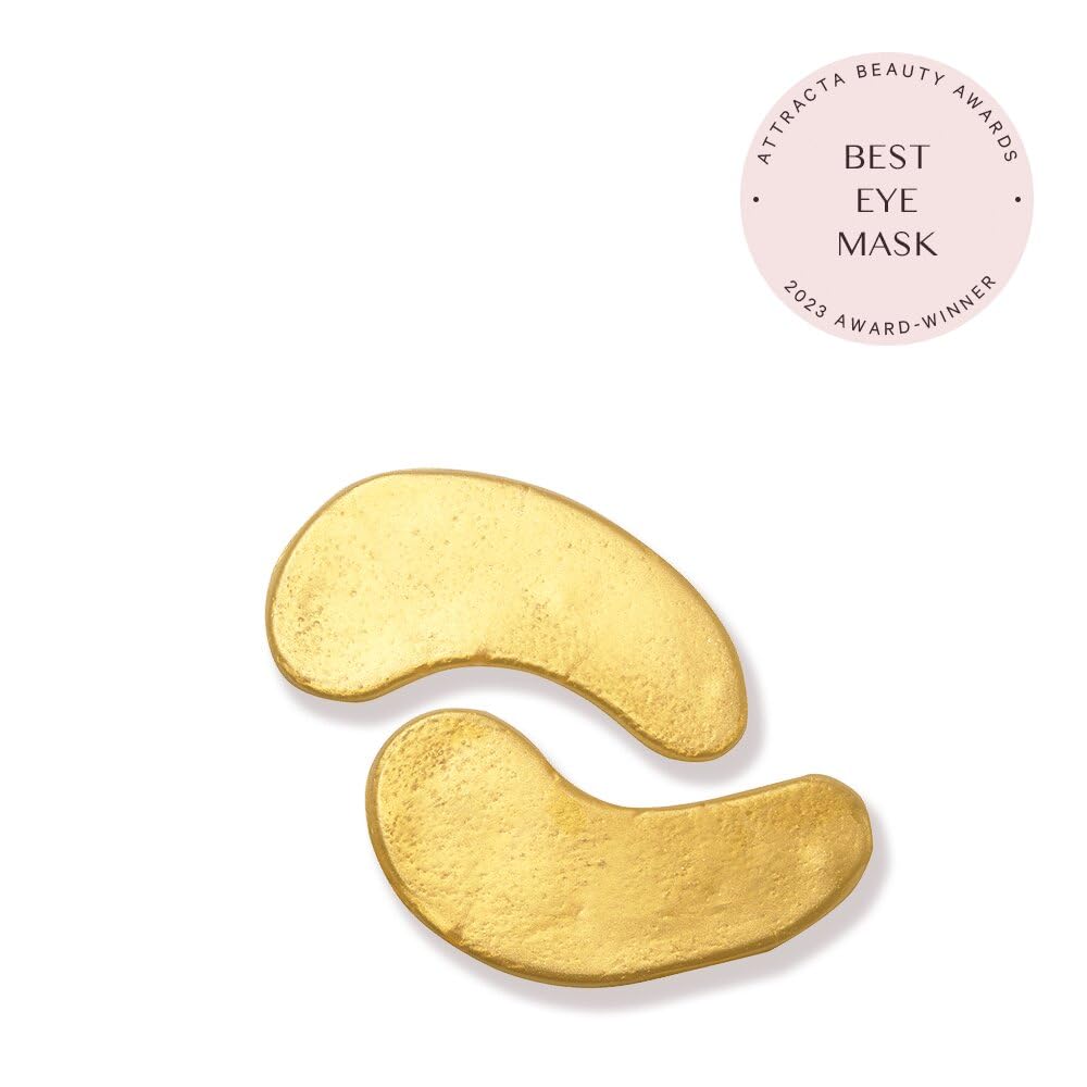 MZ SKIN Hydra-Bright Gold Eye Mask - Collagen-Infused Hydrogel Treatment for Puffiness, Dark Circles and Fine Lines, With Niacinamide, Hyaluronic Acid & Gold Nano Particles, Fragrance Free