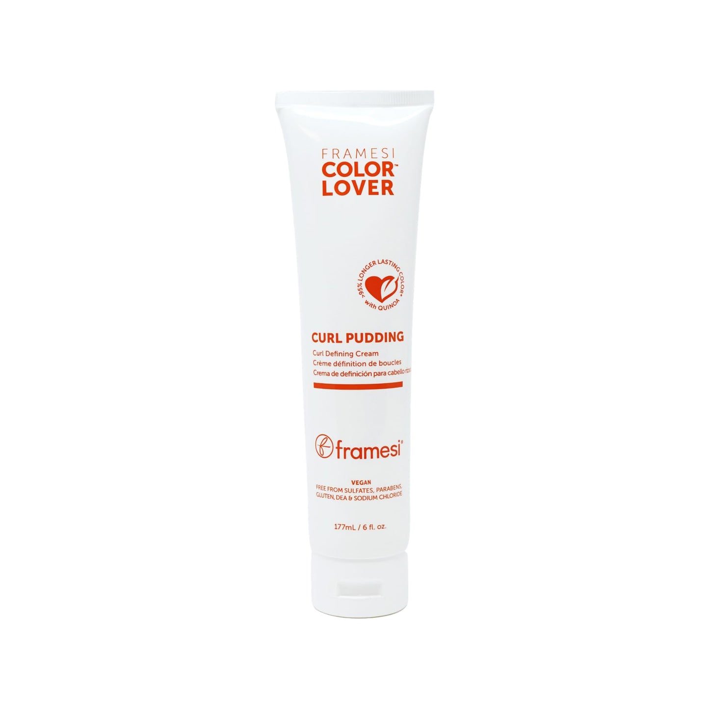FRAMESI Curly Hair Care | Color Lover Curl Pudding Styling Cream, Curl Defining Cream | Separates Curls | Tames Frizz | 6 fl oz | Vegan | Color Treated Hair