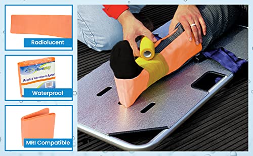 Primacare IS-5218 18" Padded Aluminium Splint for Hands, Legs, Fractured Limbs, Nose, Ankle or Braces, Universal Waterproof Medical Tactical Splints for First Aid and Emergency Support, Orange