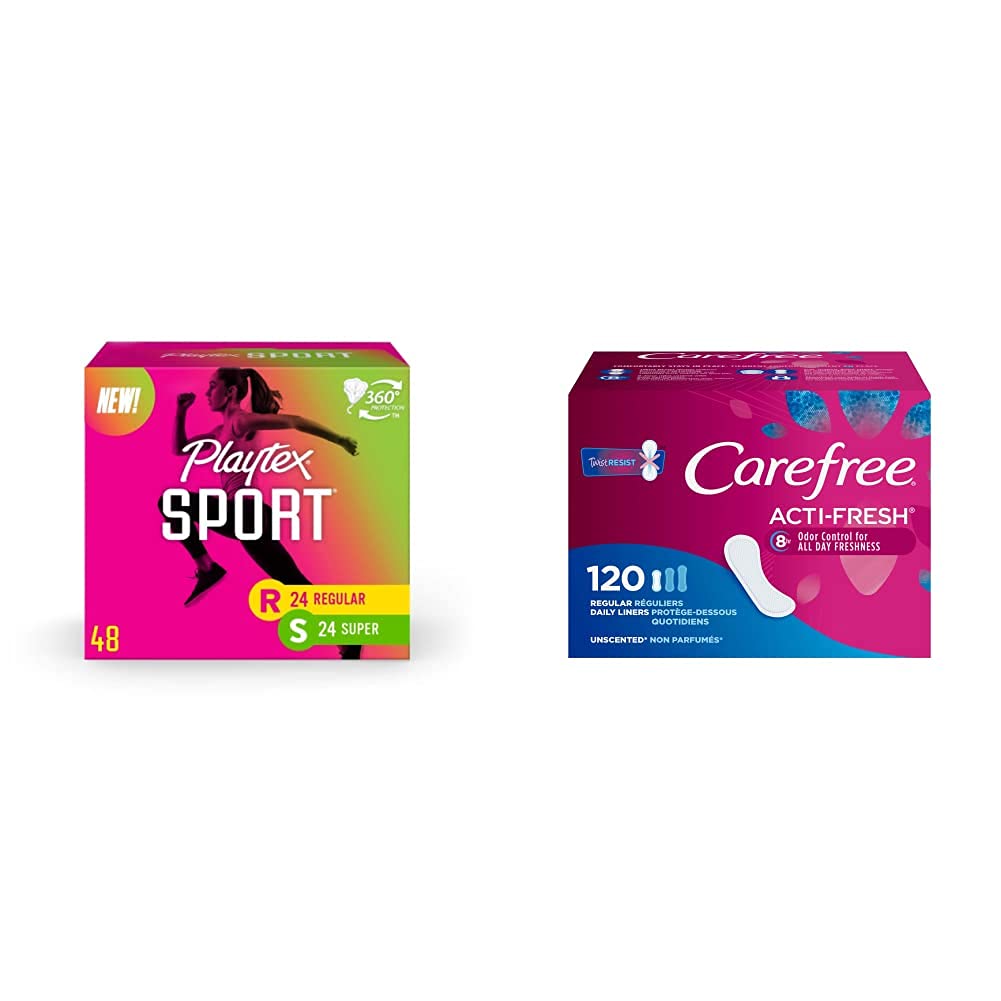 Convenience Bundle: Sport 48ct Tampon Multi-Pack & Carefree Panty Liner 120ct