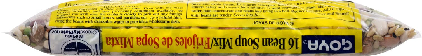 Goya Foods 16 Bean Soup Mix, Dry, 16 Ounce (Pack of 24)