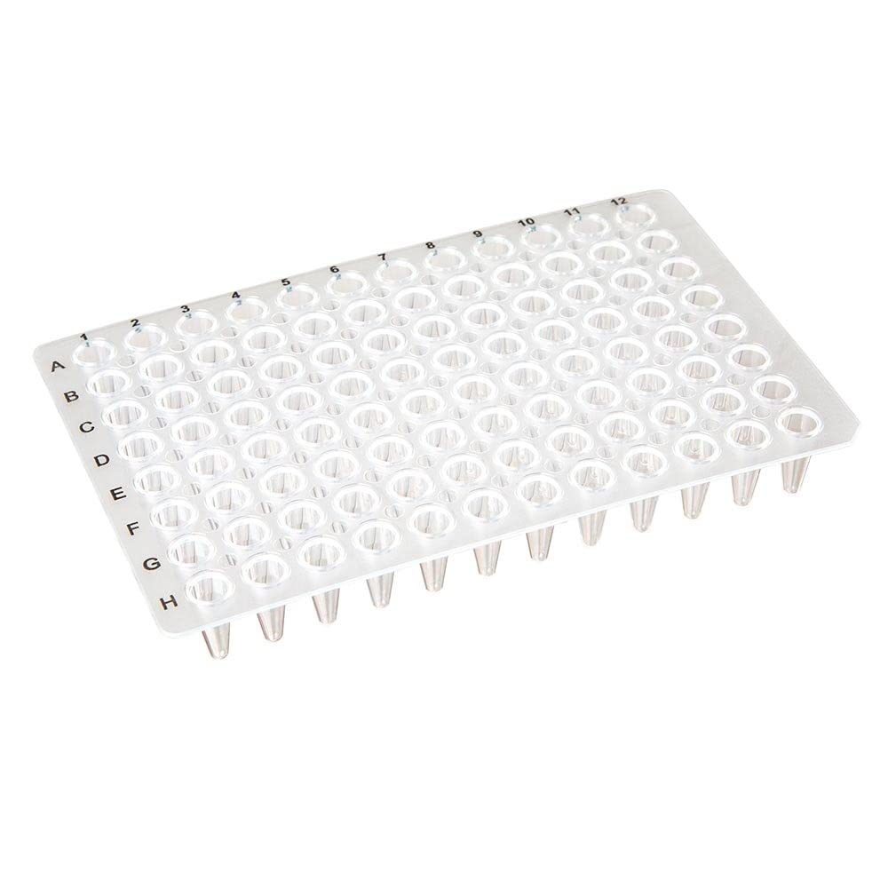Globe Scientific PCR-NS-01 PCR Plate, 96-Well, Low-Profile, Clear, 0.1mL Capacity, Pack of 100