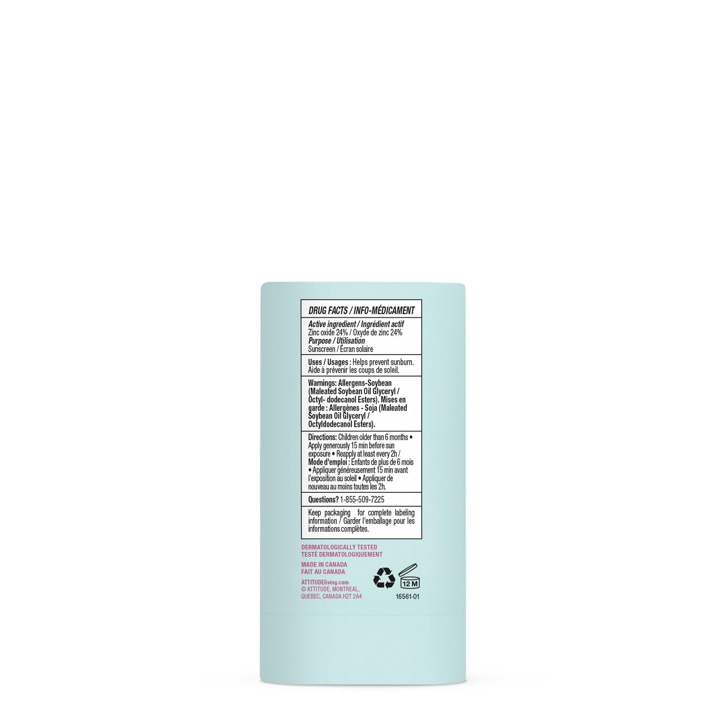 ATTITUDE Baby Mineral Sunscreen Face Stick SPF 50, Broad Spectrum Zinc Oxide, EWG Verified, Non-Nano, Gentle Lightweight Non-Greasy, Vegan