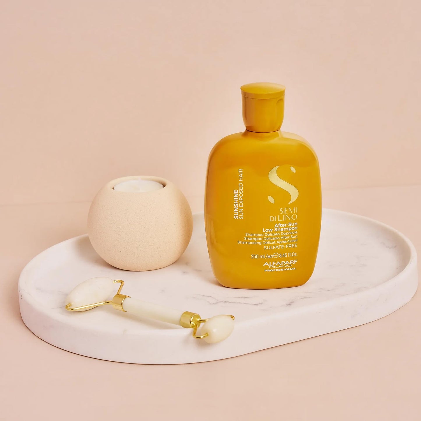 ALFAPARF MILANO Semi di Lino Sunshine Sulfate Free Shampoo - After Sun Shampoo - Chlorine Protection - Sun and Solar Protection - Vegan Formula - For Shiny, Silky, and Protected Hair