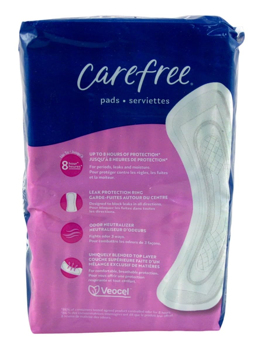 Carefree Ultra Thin Pads for Women, Super/Long Pads Without Wings, 84ct (3 Packs of 28ct) | Carefree Feminine Care, Period Care & Postpartum | 84ct (3 Packs of 28ct)
