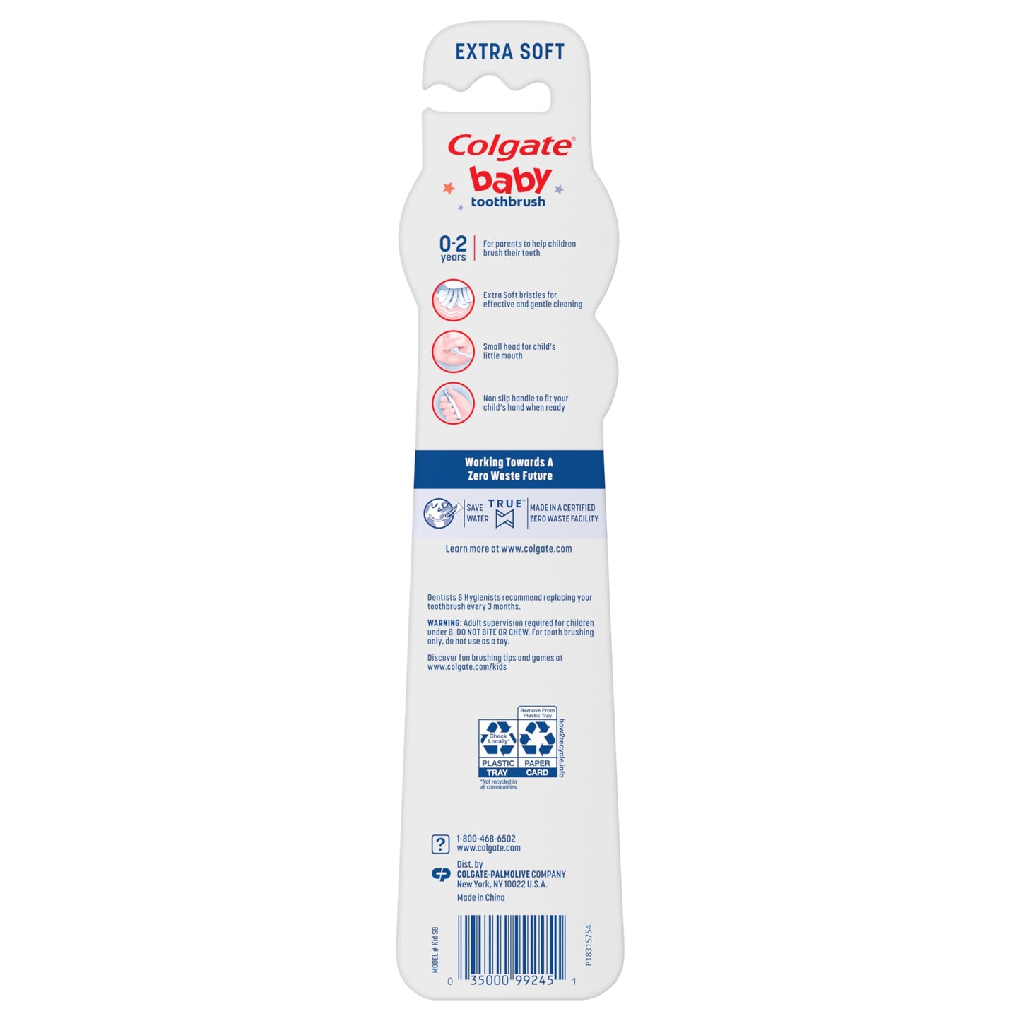Colgate My First Baby and Toddler Toothbrush, Extra Soft Infant Training Toothbrush, Ages 0-2, 6 Count